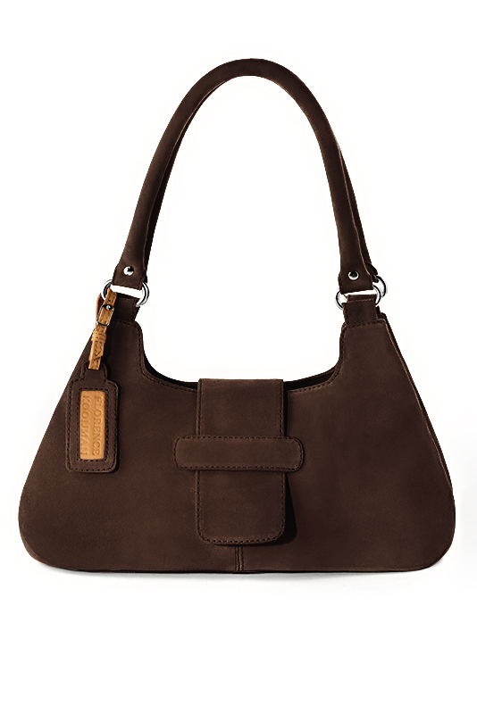 Dress handbag in dark brown leather - Top view